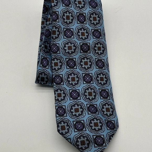 Ermenegildo Zegna Silk Tie, Blue, RETAIL $175, Made in Italy - Picture 3 of 7